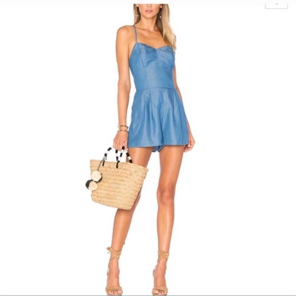 Lovers & Friends Denim Chambray Romper
